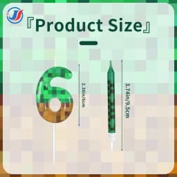7Pcs Retro Pixel Birthday Cake Candles Topper for Pixel Theme Party Anniversary Party Video Game Party Supplies for Boys Girls