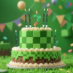 7Pcs Retro Pixel Birthday Cake Candles Topper for Pixel Theme Party Anniversary Party Video Game Party Supplies for Boys Girls