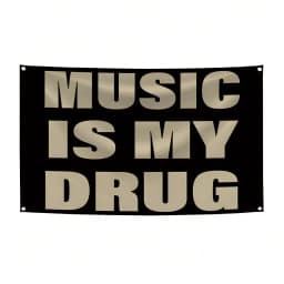 MUSIC IS MY Music Abstract Cartoon Art Design Tapestry Color Wall Hanging Flag For Bedroom Living Room Dorm Halloween Party