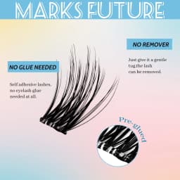Self-Adhesive False Eyelashes, 96 Pieces, Wispy Natural Look, Black, for Home Use (D-Mix8-16 mm), Press-On Invisible Eyelashes Suitable for Beginners