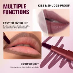 Lakerain Lip Contour Lip Stain Pen Smudge-proof Non-stick Cup Moisturizing Lip Makeup Cosmetic 2-in-1 Lip Stain & Liner