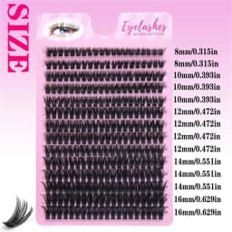 280 Clusters of 60D False Mink Eyelashes D Curly Natural Eyelashes Extension Russian Strip Individual Eyelashes Makeup Tool