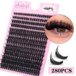 280 Clusters of 60D False Mink Eyelashes D Curly Natural Eyelashes Extension Russian Strip Individual Eyelashes Makeup Tool