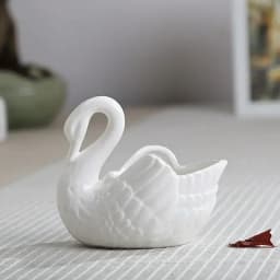 Swan Ceramic Ornaments Decoration Desktop Storage Box Tealight Candles Holder Flower Pot Home Decor Furnishings