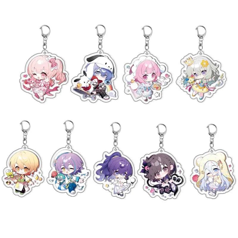Anime PJSK Keychain 55mm Pin Brooch Project Sekai Momoi Airi Hinomori Shizuku Acrylic Keyring Strap Figure Hanging Accessories