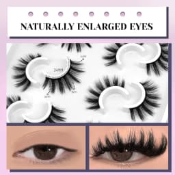 Veltrinay Fake Lashes 3D Mink Lashes Soft False Eyelashes Natural Thick Faux Mink Eyelashes Extention Makeup