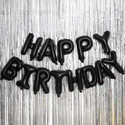 Black 32-Inch Number 1-30 Balloons and 16-Inch 'Happy Birthday' Letter Foil Balloons Set Birthday Party Decoration Supplies