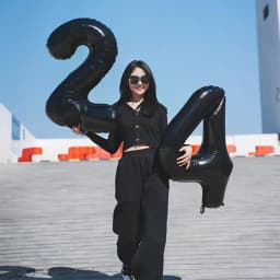 Black 32-Inch Number 1-30 Balloons and 16-Inch 'Happy Birthday' Letter Foil Balloons Set Birthday Party Decoration Supplies