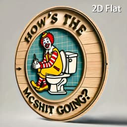 Vintage Clown iron Wall Art Sign - "How'S the Mcshit Going?" Retro Metal iron Decor, Rustic Round Wall Decoration for Home