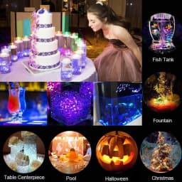 Mini Submersible LED Lights with Remote Control - Small Tea Light Underwater Light Battery Powered for Party Event Vase Fishtank