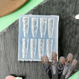 Rose Flower Skull Silicone Nail Art Molds DIY Skeleton Hand Design Transparent Carving Mold Nail Art Decorations