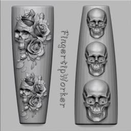 Rose Flower Skull Silicone Nail Art Molds DIY Skeleton Hand Design Transparent Carving Mold Nail Art Decorations