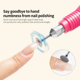 Diamond Nail Grinding Heads for Electric Drills Removable Polish/Cuticle Trim Bits Professional Manicure Pedicure Tool Flat Disk