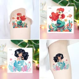 20 Sheets Mermaid Temporary Tattoos, Seaside Beach Mermaid Party Favors, Ideal for Slumber & Birthday Party Supplies Decorations