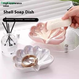 ♥♥♥Shell Soap Box,Bathroom Soap Drainage Box,Luxury Soap Holder Bathroom Accessories