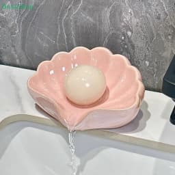 ♥♥♥Shell Soap Box,Bathroom Soap Drainage Box,Luxury Soap Holder Bathroom Accessories
