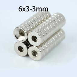 20/50/100pcs 6x3-3mm 6x3mm Magnets with 3mm Hole, Easily Screw Into Your RC Cars, Robots, Miniatures & Precision Tools