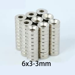 20/50/100pcs 6x3-3mm 6x3mm Magnets with 3mm Hole, Easily Screw Into Your RC Cars, Robots, Miniatures & Precision Tools