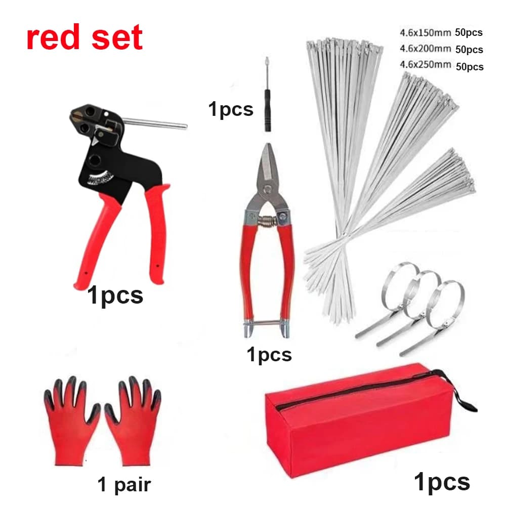 Automatic Zip Tensioning Tool Cable Ties Plier Cable Ties Guns Stainless Steel Hand Fastening Strap Cutting Wrap Tool