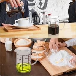 High Borosilicate Glass Measuring Cups Clear Glass Scale Cup With Handle V Shaped Spout Kitchen Glass Measuring Beaker