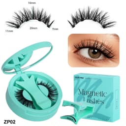 Magnetic Fake Eyelashes Set Reusable 3D Glue-free Waterproof Natural False Eyelashes With Travel-friendly Applicator