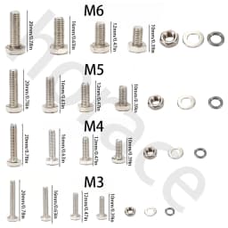 860pcs Stainless Steel Hex Head Bolt Assortment Kit w/Nuts+Washers+Springs - M3-M6 DIN933 Grade 8.8/10.9, A2/A4 Marine Grade
