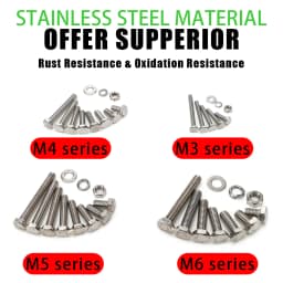 860pcs Stainless Steel Hex Head Bolt Assortment Kit w/Nuts+Washers+Springs - M3-M6 DIN933 Grade 8.8/10.9, A2/A4 Marine Grade