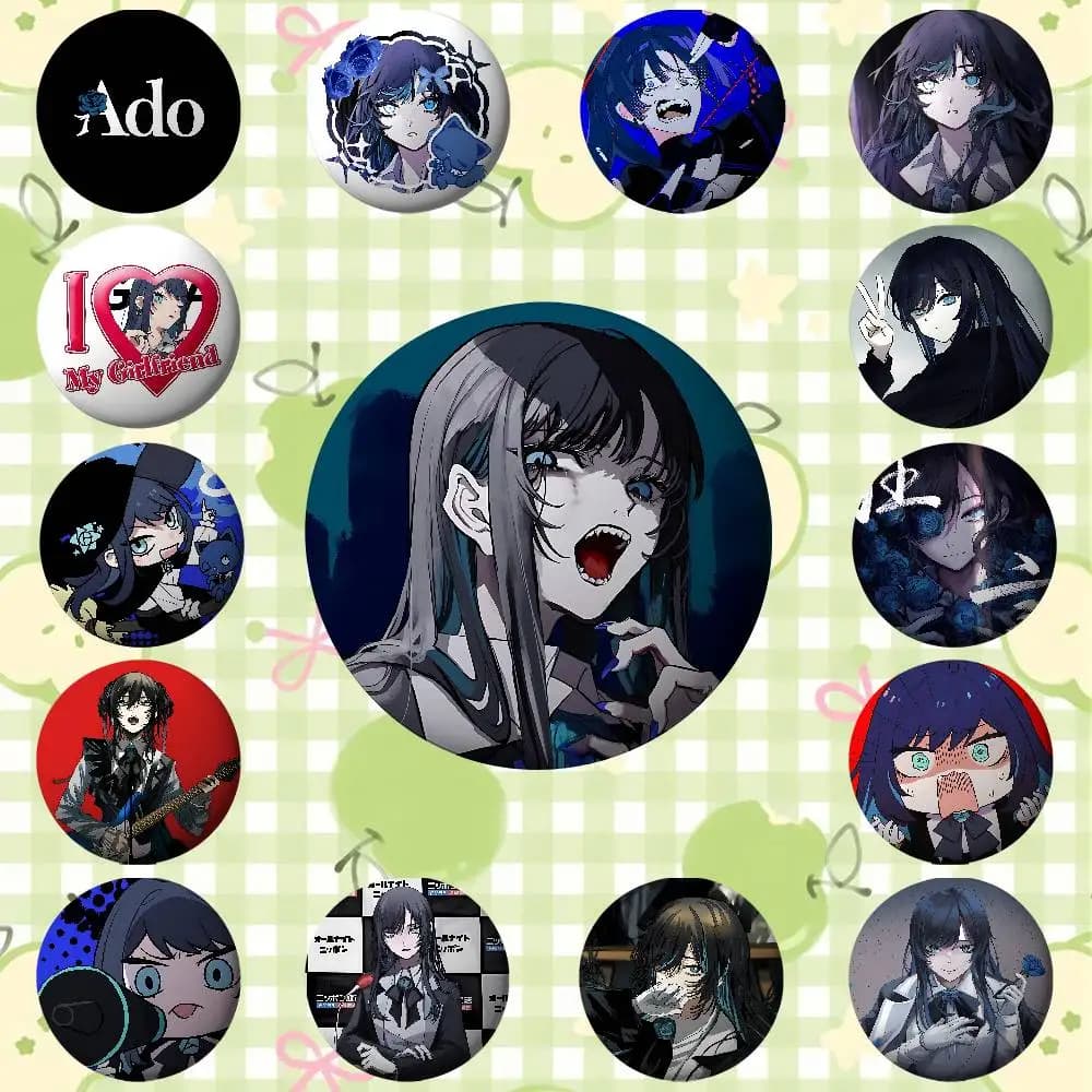 Singer Ado Badges Tinplate Soft Button Pin Brooch Metal Badge Custom Jewelry Accessories Hat Bag Lapel