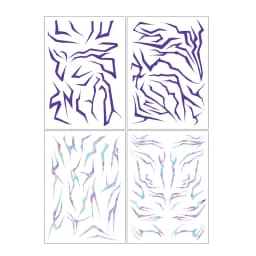 4 Sheets Waterproof Huntrix Temporary Tattoos for Women Men Face Body Art Blacklight Party Cosplay Body Stickers for Performance