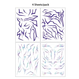 4 Sheets Waterproof Huntrix Temporary Tattoos for Women Men Face Body Art Blacklight Party Cosplay Body Stickers for Performance