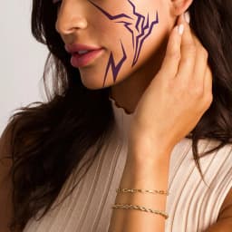 4 Sheets Waterproof Huntrix Temporary Tattoos for Women Men Face Body Art Blacklight Party Cosplay Body Stickers for Performance