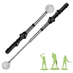 Retractable Golf Swing Training Aid Portable Grip with Click Feedback for Golf Practice & Training