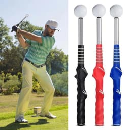 Retractable Golf Swing Training Aid Portable Grip with Click Feedback for Golf Practice & Training