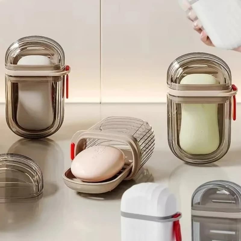 1/3PCS Portable Travel Soap Case Leakproof Plastic Soap Holder with Drain & Cover for Bathing And Traveling