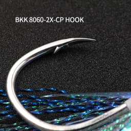 JIGGING PRO Twin Assist Hooks 1/0 2/0 3/0 4/0 Double Barbed BKK High Carbon Steel Fishing Hook With Glow Feather Jigging Hook
