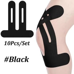 10PCS Precut Kinesiology Tape For Knees,Waterproof Elastic Breathable Knee Tape,Athletic Tape Provide Support Stability Running