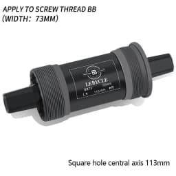 Mountain Bike Square Hole Bottom Bracket 73mm 113/122.5/124.5/126mm BB73 Waterproof Sealed Bearings Carbon Steel Cycling