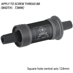 Mountain Bike Square Hole Bottom Bracket 73mm 113/122.5/124.5/126mm BB73 Waterproof Sealed Bearings Carbon Steel Cycling