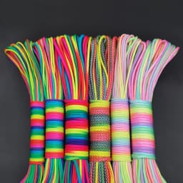 5/10/31meters 2mm/3mm/4mm Diameter Rainbow Pope 7 Strands Parachute Rope Climbing Camping Survival Gear Parachute Rope Bracelet