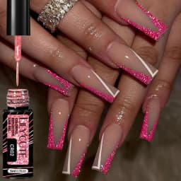 LILYCUTE 5ML Champagne Gold Reflective Glitter Liner Gel Nail Polish Bright Sparkling French Semi Permanent Nail Painting UV Gel