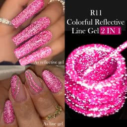 LILYCUTE 5ML Champagne Gold Reflective Glitter Liner Gel Nail Polish Bright Sparkling French Semi Permanent Nail Painting UV Gel