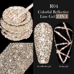 LILYCUTE 5ML Champagne Gold Reflective Glitter Liner Gel Nail Polish Bright Sparkling French Semi Permanent Nail Painting UV Gel