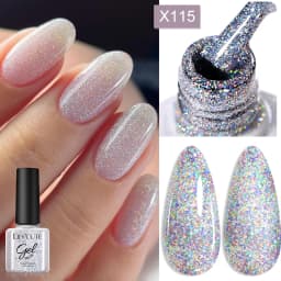 LILYCUTE 5ML Champagne Gold Reflective Glitter Liner Gel Nail Polish Bright Sparkling French Semi Permanent Nail Painting UV Gel