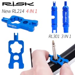 RISK 4 in 1 Bike Valve Core Wrench With 2 Presta Valve Caps Set Road Bicycle Valve Installation Removal Portable Repair Tool