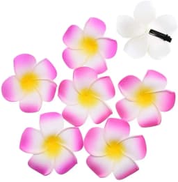 50Pcs 2.4" White Foam Hawaiian Frangipani Artificial Plumeria Flower Hat Hair Clips for Home  Party Beach Vacation Decoration