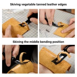 WUTA Sharp Leather Safety Beveler Skiving Knife Thining Cutting Cutter Knives DIY Leather Craft Tools 3Pcs Replacement Skiver