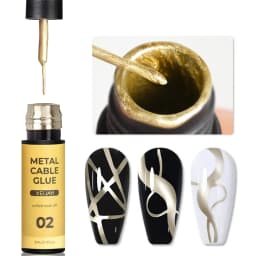 1Box Metallic Gel Gold Mirror Effect Gel Nail Polish French Nail Art Line/Flower Painting Gel Glitter UV Gel Nail Soak Off #8YQW