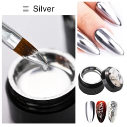 1Box Metallic Gel Gold Mirror Effect Gel Nail Polish French Nail Art Line/Flower Painting Gel Glitter UV Gel Nail Soak Off #8YQW