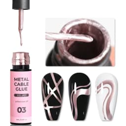 1Box Metallic Gel Gold Mirror Effect Gel Nail Polish French Nail Art Line/Flower Painting Gel Glitter UV Gel Nail Soak Off #8YQW