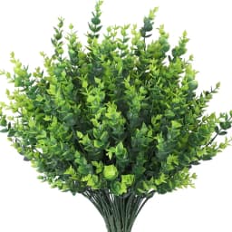 7 Heads35 Mesh Artificial Plants Green Eucalyptus Christmas Wreath for Wedding Home Balcony Bonsai Decoration DIY Shooting Props